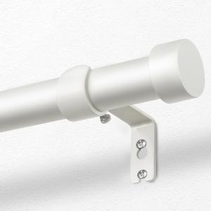 KAMANINA White Curtain Rod 32 to 144 Inch (2.6-12 Feet), 1 Inch Heavy Duty Curtain Rods for Windows, Modern Adjustable Drapery Rods with End Cap (32"-144")