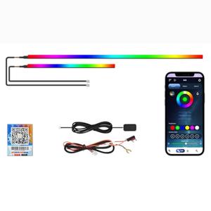 Upgraded Dreamcolor Acrylic Car Interior Lights RGB LED Strip Lights APP Control Zoned Control System 252 Color Modes DIY Fiber Optic Ambient Lighting Kits 2 in 1 Music Car Neon Lights
