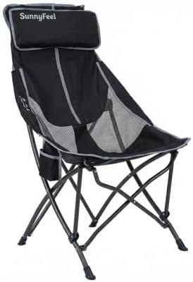 SUNNYFEEL High Back Camping Chair for Adults, Lightweight Camping Chair Support 250 lbs Heavy Duty, Compact Folding Chair Design, Portable & Collapsible Camping Chairs for Outdoor, Camp, Beach, Picnic