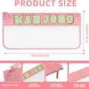 Mahjong Bag -Clear Waterproof Mahjong Tiles Bag with Shoulder Strap Zippered & Letters, Case Only (Pink)