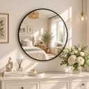 BEAUTYPEAK 20 Inch Round Mirror, Metal Frame Circle Mirror, Black
Wall Mounted for Entryway, Bathroom, Vanity, Living Room