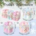 Gift Box Hanging Ornament, 3pcs Pastel Color Glittery Xmas Wrapped Present Pendant, Large Size Macaron Decorations for Christmas Tree Decor and Party Supplies