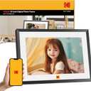 KODAK 10.1 Inch WiFi Digital Picture Frame,1280x800 HD IPS Touch Screen, Electronic Smart Photo Frame with 32 GB Memory, Auto-Rotate, Instantly Share Photos/Videos Anywhere (Black-white Frame)