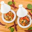Restaurantware 3.5 Inch Tajine Pots 10 Mini White Appetizer Bowls - Tajine Style With Dome Cover White Porcelain Tiny Bowls Chip-Resistant For Samples Sauces Or Spices
