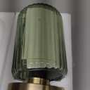 Cordless Table Lamp for Bedroom, 7500mAh Rechargeable Battery Operated Lamp, Modern Touch Dimmable Wireless Lamp Gold Base Green Glass Shade for Living Room, Desk, Led Bulb Included