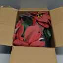 2 Pack Poinsettias Artificial Christmas Flowers Small Red Poinsettia Plant Artificial 9 Inch Faux Winter Flowers for Porch Home Garden Decorations Indoor Outdoor Xmas Ornament