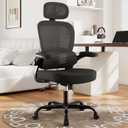 Ergonomic Office Chair 330 lb with Wheels, Lumbar Support & Headrest | Flip-Up Arms,Back Support,Gaming chairs,Breathable Mesh,2D Headrest