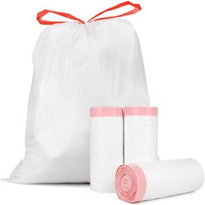 15-18 Gallon Drawstring Trash Bags - (102 Count) Ultra Large Trash Can Liners, Heavy Duty Strong White Plastic Garbage Bags for Home Kitchen Office Lawn Commercial