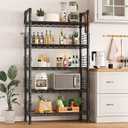FUTASSI Large Metal Storage Rack, Storage Organizer Shelves for Kitchen, 9.4 x 29.5 x 59.2