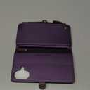 Defencase Compatible with iPhone 17 Case Wallet with RFID Blocking Card Holder for Women and Men, Fashion PU Leather Magnetic Snap Flip Zipper Strap Wallet Phone Case for iPhone 17 6.3", Purple