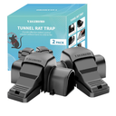 Large Rat Trap, Humane Dual-Entry Tunnel Traps for Rat, Mice & Chipmunks, Instant Kill Rodent Snap Trap with Sensitive Trigger and Powerful Jaws, for Both Indoor & Outdoor, Pack of 2