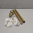 Golde Curtain Rods for Windows 18 to 45 inches,1 Inch Modern Metal Drapery Rods,Adjustable Heavy Duty Curtain Pole with Round Finials(18"-45"Warm Golden)