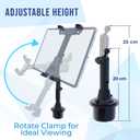 Randconcept - Cup Holder Tablet Mount for Car and Truck Tablet Holder with Heavy Duty Cup Holder Base, Compatible with 4.7-12.9 inch iPad pro iPad mini ipad 9th gen