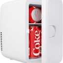 EUHOMY Mini Fridge, 4 Liter/6 Can Compact Refrigerator, AC/DC Portable Cooler & Warmer for SkinCare, Food and Drinks, Mini Fridge for Bedroom, Office, Car & Dorm, White
