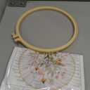 Meecaa Yellow Flower Leaves Embroidery Kit Starter Set, Hand Embroidery Set,Pattern Printed Cross Stitch Set for Beginner Adults, with Embroidery Hoop and Instructions (Flower 1)