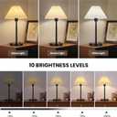 Bedside Table Lamp Set of 2: Dimmable Nightstand Bedside Lamps with USB A and C Ports, Modern Metal and Pleated Fabric Shade Black Desk Lamp for Bedroom Living Room Home Office Reading