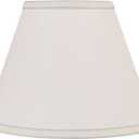 Aspen Creative 58881A Transitional Empire Shape Uno Construction Lamp Shade in Ivory Powder with Blue Trim, 6" Top x 12" Bottom x 9" Slant Height