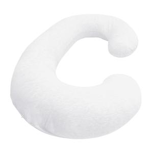 Betty Dain Stretch Jersey Pregnancy/Maternity Pillowcase C-Shape Compatible, 100% Cotton Jersey, Stretch Fabric, Machine Washable, 60" x 25" inches, White