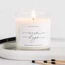 ThreeKin Warm Hugs Scented Candles for Home, Natural Soy Wax, Relaxing Aromatherapy Gifts, Essential Oils Scented, Long-Lasting Candle Burns for 75-Hours, Designed in USA, Lemongrass Lavender Scent