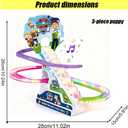 Dogs Climbing Toy Set Electric Light Slide Climbing Toys for Automatic Stairs,Playful Santa Race Game Christmas Roller Climbing Toys with LED Light and Music for Toddlers Boys Girls