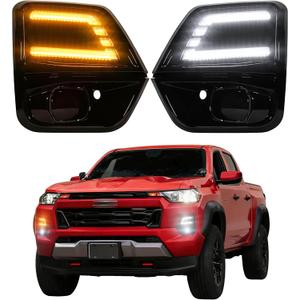 Fog Lights for Chevy Colorado 2023-2025 2026 Accessories 3rd Gen LED Front Bumper Daytime Running Light Amber Turn Signals (Chic Style)