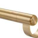 Curtain Rods for 28-130” Windows, Splicing Construction, 1” Adjustable Drapery Rod with Aluminum Alloy Brackets and Finials for Window, Sliding Door, Patio, Living Room Decoration, Brushed Gold
