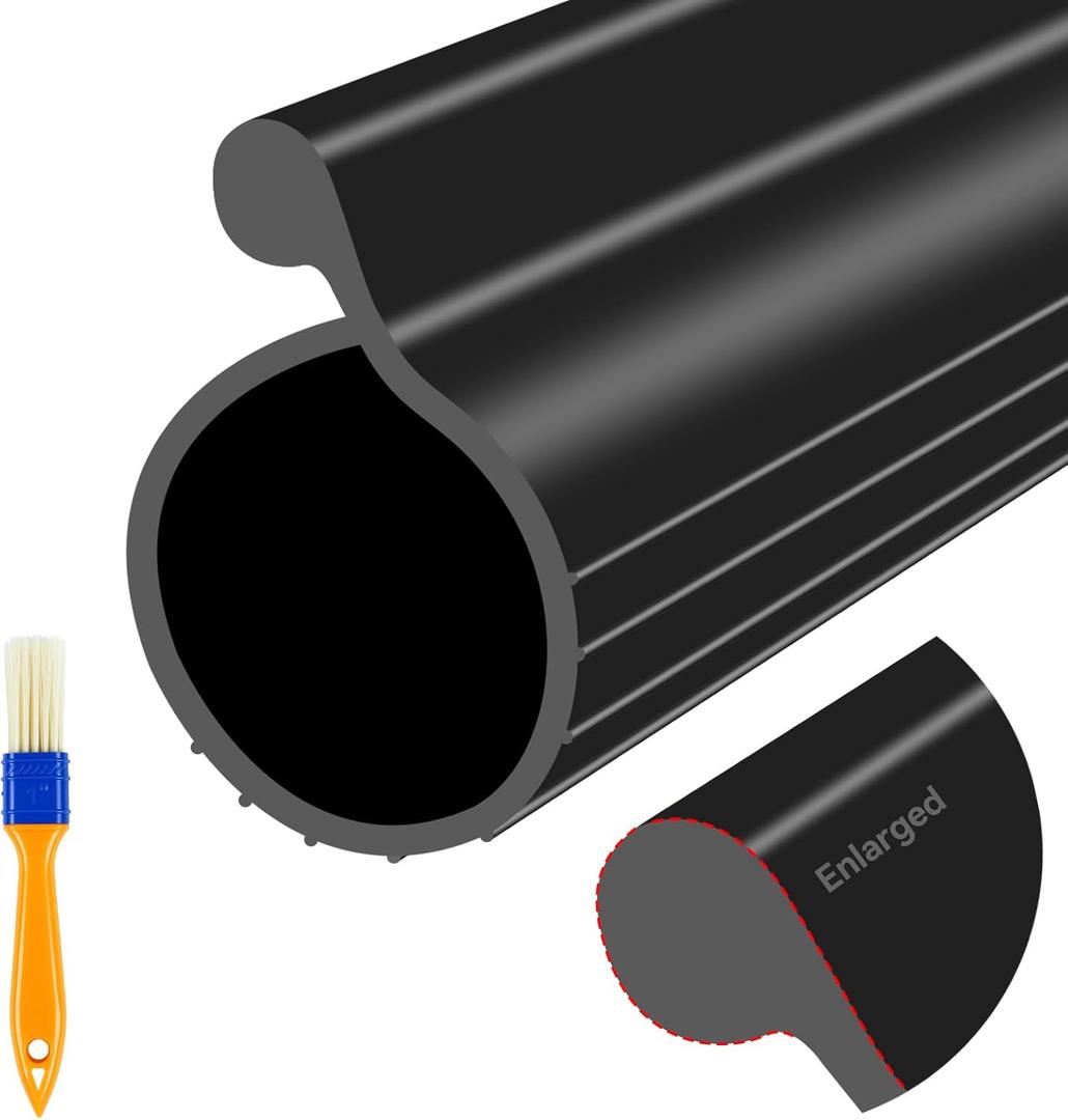Garage Door Seal P Bulb - 16.5ft Flexible Weatherproof TPE Seal for Single-Channel Doors, Easy DIY Installation, Temperature Resistant, Fits Single Channel Garage Door (Black)