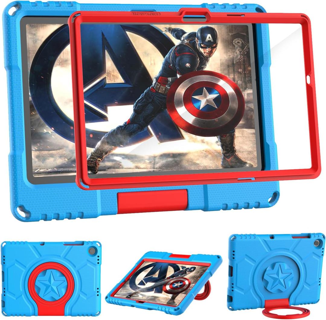 Kids Case for Samsung Galaxy Tab A11+ Plus 2025/A9+ Plus 11inch 2023 with Screen Protector, Patamiyar Shockproof Galaxy Tab A11 Plus/A9 Plus Case with Handle Stand for Samsung A11Plus/A9 Plus - Blue