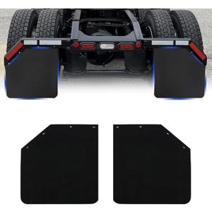 24 x 24Inch Mud Flaps for Semi Trucks Tractor Trailer Heavy Duty TPE Polymer Rubber Mudflaps Oversized Splash Guard, Cut Corner Design (24 x 24Inch Angled Mud Flaps)