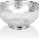 Colander for Kitchen, 3QT, Stainless Steel Colander Strainer with Handle for Fruits Vegetables Cooking Food, Dishwasher Safe