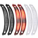 WILLBOND 6 Pcs Banana Clip Hair Clincher Combs Classic Banana Hair Clip Fish Shape Ponytail Clips for Women Girls Thick Curly Thin Fine Hair(Brown, White, Black)