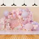 Photography Background Pink Flower Balloon Butterfly Cake Crush Girl 1st Birthday Party Decoration Backdrop Photo Studio 7x5 feet