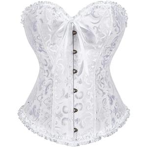 SZIVYSHI Corset Tops for Women, Bustier Shapewear Lingerie, Lace Waist Push Up Bodysuit (XX-Large, White)