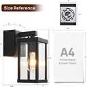 Porch Lights with GFCI Outlets Dusk to Dawn Outdoor Wall Lights Waterproof Exterior Lighting Fixtures Modern Outside Lights Wall Mount for House Patio Garage,Black,11.8''H,1PC, 1 Pack
