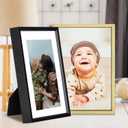 BKABOT 8.5x11 Picture Frame Set of 3, Black Metal Photo Frames with HD Glass, Fits 5x7 with Mat or 8.5x11 without Mat, Wall Hanging and Table Display