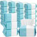 Riakrum 24 Pack Disposable Towelettes Face Towel Bulk Cotton Face Tissues Soft Facial Tissue Dry Wet Use for Sensitive Skin Care Makeup Removing Surface Cleaning (2400 Counts)