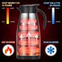 50 Oz Insulated Coffee Carafe, Stainless Steel and Double Walled Vacuum Thermal Coffee Carafe Pot for Keeping Hot, Coffee & Tea For 12 Hours Heat Retention, Silver