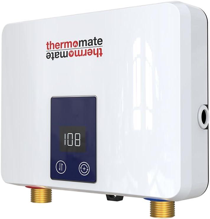 Tankless Water Heater Electric for Single Sink Faucet, ThermoMate 3500W 120V 29.2Amp Small Point of Use Instant Hot Water Heater with Temperature Display, Self-modulating, ETL Certified
