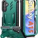 FNTCASE for Samsung Galaxy A15-5G Case: Military Grade Drop Proof Protection Phone Cover with Kickstand | Heavy Duty Rugged Full Body Protective Shockproof Matte Textured TPU Cases - 6.5 Inch (Green)