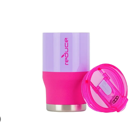 Reduce Coldee 14oz Stainless Steel Kids Tumbler with 3-in-1 Straw Lid, Sugar Pop Pink & Purple