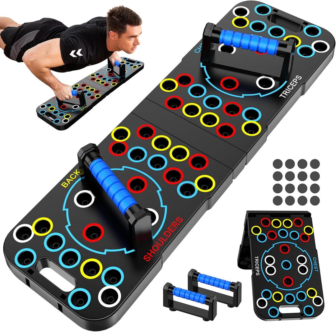 Solid Push Up Board 15 in 1 Home Workout Equipment Multi-Functional Pushup Stands System Fitness Floor Chest Muscle Exercise Professional Equipment Burn Fat Strength Training Arm Men & Women Weights (M7)