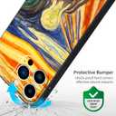 Berkin Arts Compatible with iPhone 15 Pro Max Case Silicone Cover with Screen Protector Shock Art Abstract Painting (The Scream by Edvard Munch)