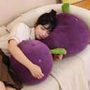 Grape Plush Pillow, Grape Stuffed Plush, Food Plush Pillow, Home Decoration Gift for Kids Adults (23.6 inch)