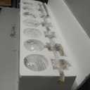 43.3" Modern Linear Chandeliers for Dining Room Pendant Light (7-Light, 43.3-Inch), Gold Dining Room Light Fixture Over Table with Bubble Globe, Mid Century Sputnik Chandelier (Bulbs not Included)