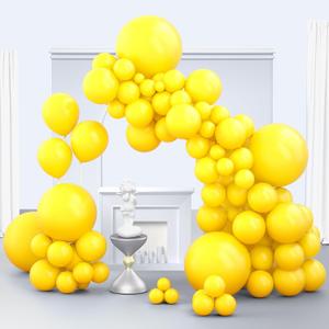 Zingnify Yellow Balloons, 150 pcs Different Sizes Pack of 18 Inch 12 Inch 10 Inch 5 Inch Latex Balloons for Balloon Garland Balloon Arch as Birthday Party Wedding Decorations
