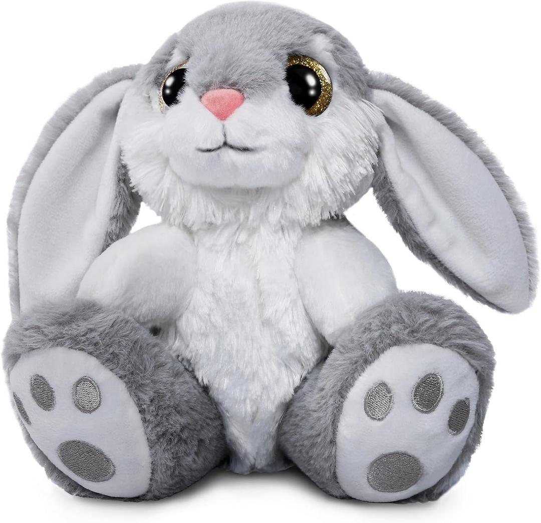 HO-EF Easter Bunny Stuffed Animal, 8.5" Bunny Plush with Floppy Ears, Machine Washable& Softness, Cute Bunny Rabbit Plush Toys for Girls Boys Kids Babies Easter Birthday Gifts Decoration, Gray