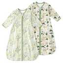 Yoofoss Baby Sleep Sack 0-6 Months Long Sleeve Wearable Blanket Baby 100% Cotton 2-Way Zipper 0.5 Tog Newborn Sleeping Sack, Lightweight  L 12-18 month