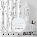 Grey Shadow Shower Curtain for Bathroom with Hooks, Shower Curtain Set Stripe Bath Curtains Decor White Shower Curtains Weighted Hem Washable, 72 x 72