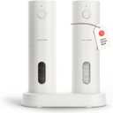 LARS NYSM Electric Salt and Pepper Grinder Set, USB Rechargeable, Automatic Salt and Pepper Mills, Spice Shakers Refillable with LED Light, Adjustable Coarseness, Ceramic Grinder (Pure White)