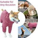 Dog Pajamas for Dogs, Suitable for Adult, Pet Jumpsuit Four-Legged Dog Clothes, Pet Clothing. (Red Color, 3XL)